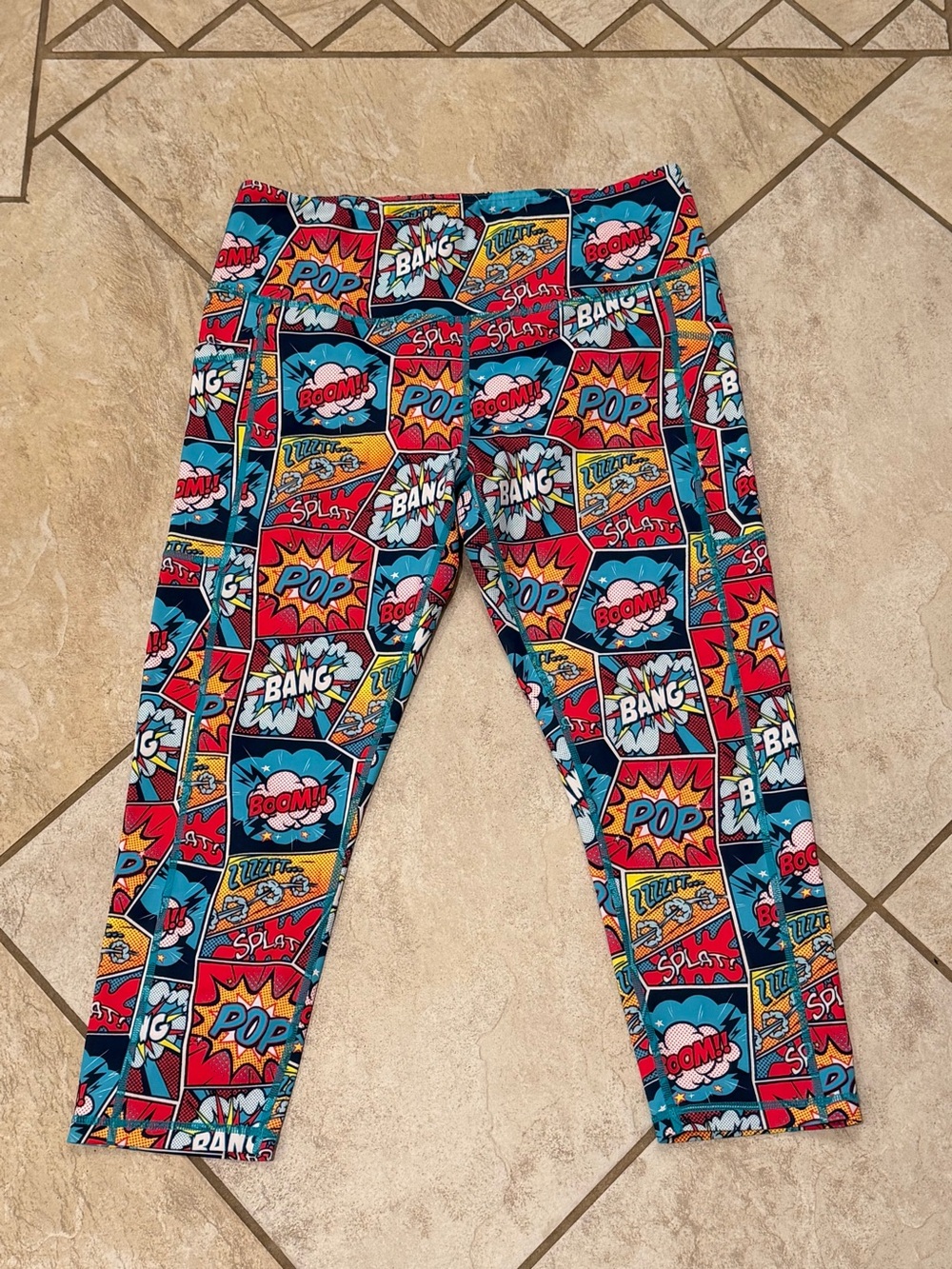 CVG Knockout Comic Print Leggings Size Large Constantly Varied Gear